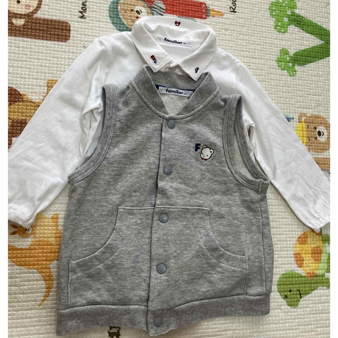 familiar(ファミリア)のファミリア　シャツ　ベストのセット　美品 キッズ/ベビー/マタニティのキッズ服男の子用(90cm~)(Tシャツ/カットソー)の商品写真