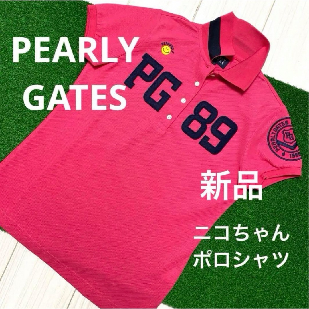 PEARLY GATES(パーリーゲイツ)のパーリーゲイツ　ニコちゃん　半袖ポロシャツ　ゴルフウェア　0 スポーツ/アウトドアのゴルフ(ウエア)の商品写真