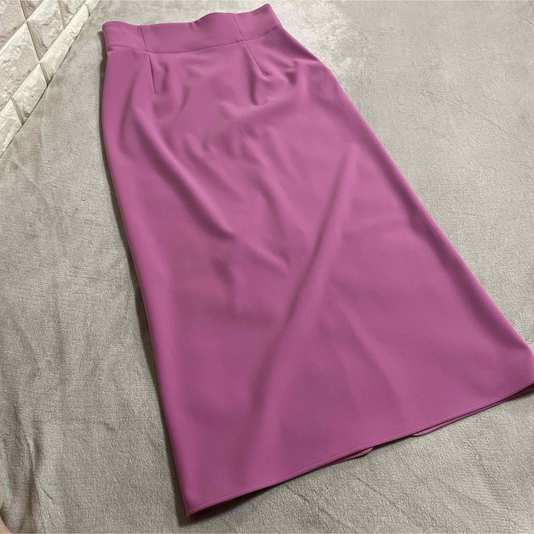 Noble(ノーブル)の新品タグ付☆NOBLE ジャージーライクカラータイトスカート ピンク　サイズ38 レディースのスカート(ロングスカート)の商品写真