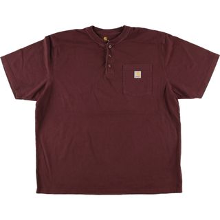 カーハート(carhartt)の古着 カーハート Carhartt ORIGINAL FIT ヘンリーネック 半袖 ワンポイントロゴポケットTシャツ メンズXL /eaa431055(Tシャツ/カットソー(半袖/袖なし))