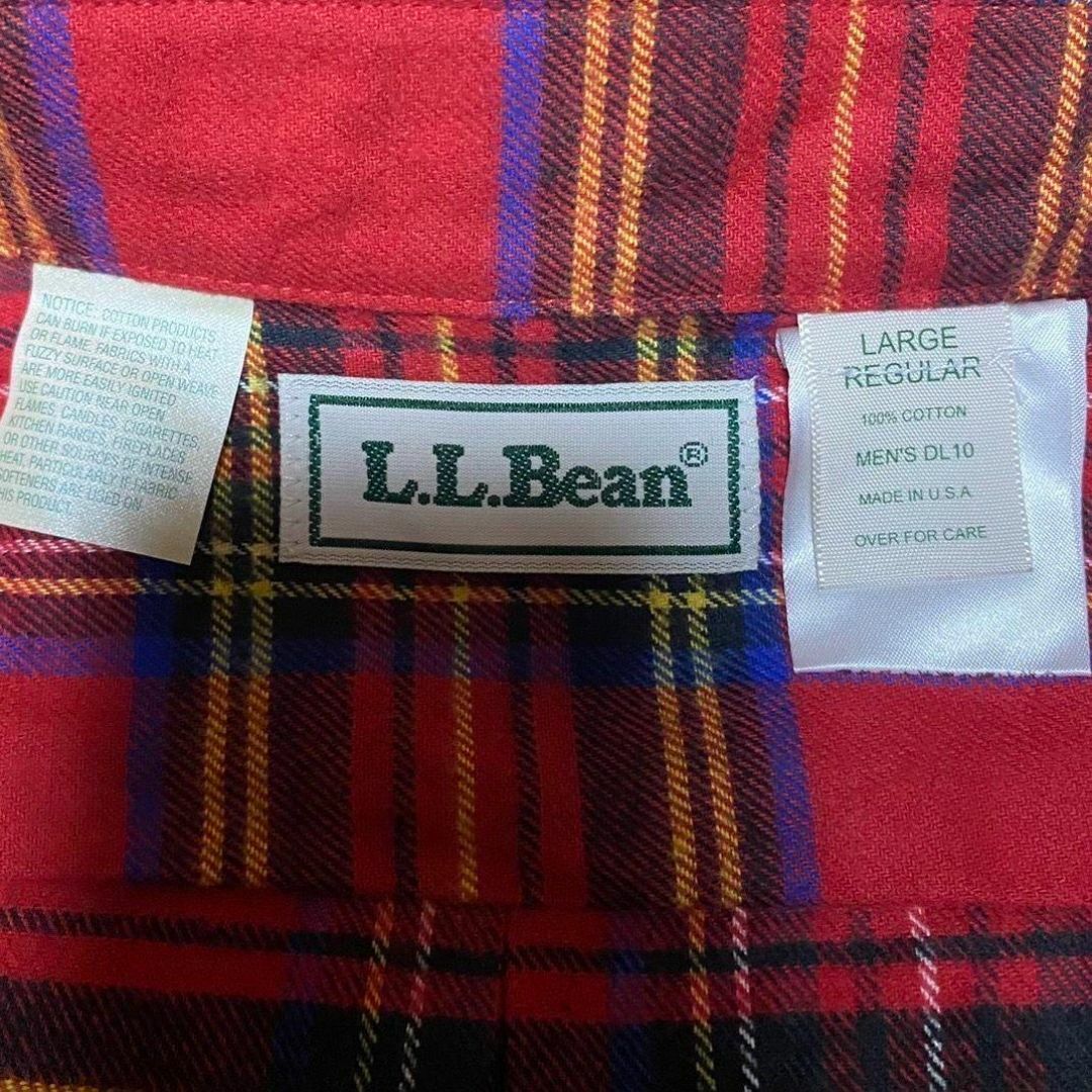L.L.Bean(エルエルビーン)の【新品未使用タグ付き◎】L.L.Bean チェック柄ネルシャツ L レッド メンズのトップス(シャツ)の商品写真