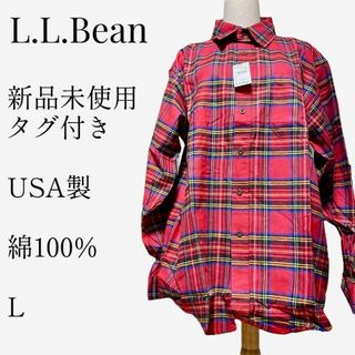 L.L.Bean - 【新品未使用タグ付き◎】L.L.Bean チェック柄ネルシャツ L レッド