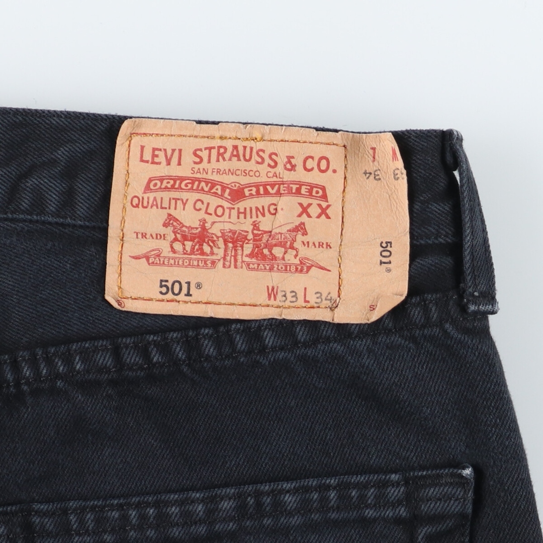 Levi's(リーバイス)の古着 リーバイス Levi's 501 後染め ブラックデニム ストレートデニムパンツ メンズw34 /eaa444962 メンズのパンツ(デニム/ジーンズ)の商品写真