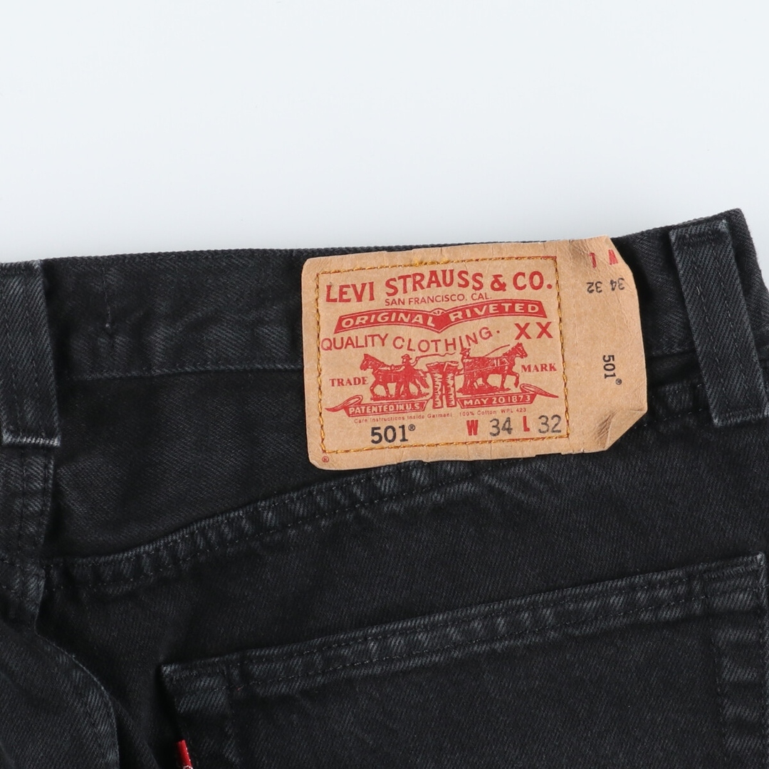 Levi's(リーバイス)の古着 リーバイス Levi's リーバイス501 STRAIGHT LEG BUTTON-FLY 後染め ブラックデニム ストレートデニムパンツ メンズw35  /eaa444963 メンズのパンツ(デニム/ジーンズ)の商品写真