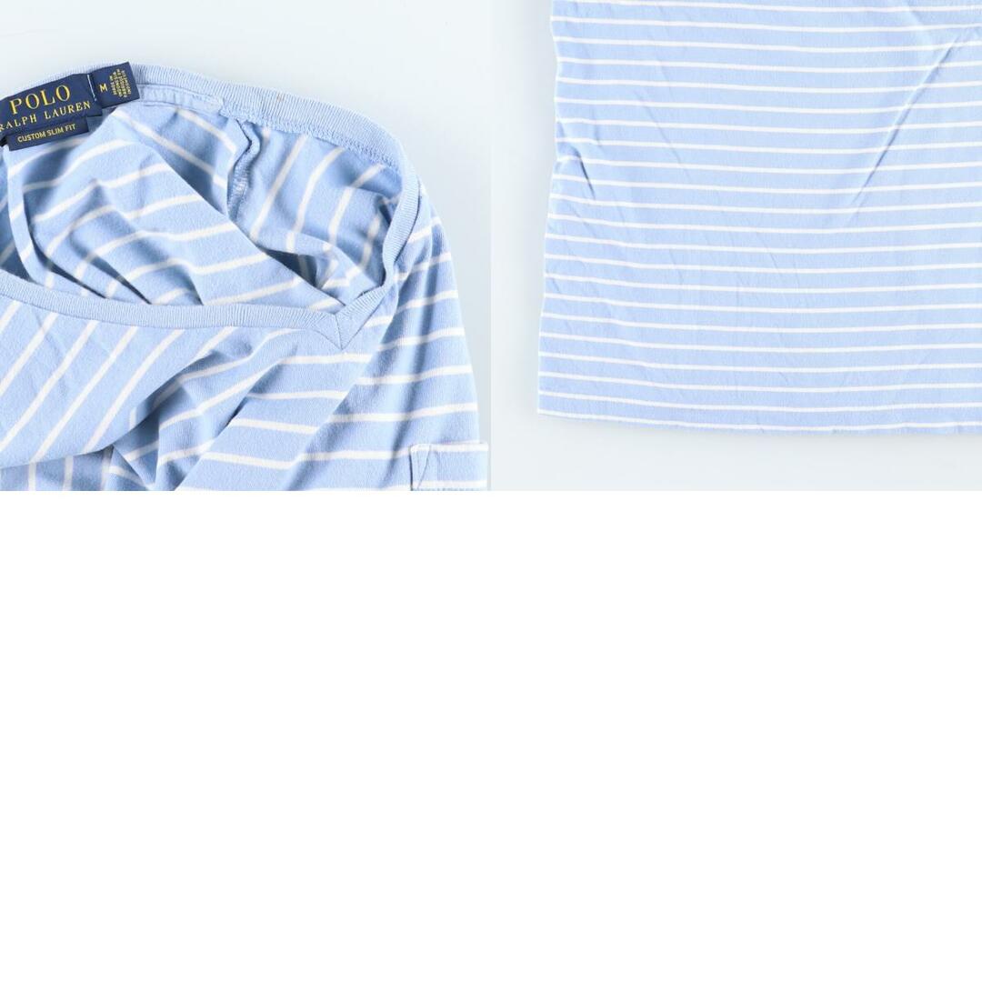 Ralph Lauren(ラルフローレン)の古着 ラルフローレン Ralph Lauren POLO RALPH LAUREN CUSTOM SLIM FIT ボーダー柄 半袖VネックTシャツ メンズM /eaa431059 メンズのトップス(Tシャツ/カットソー(半袖/袖なし))の商品写真