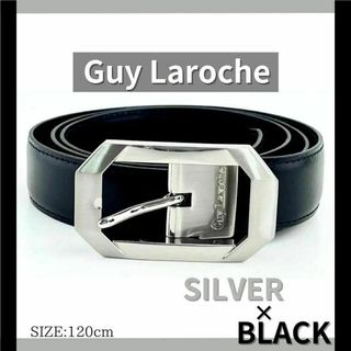 B級品 新品 未使用Guy Laroche ベルトレザー ブラック ビジネス 黒(ベルト)