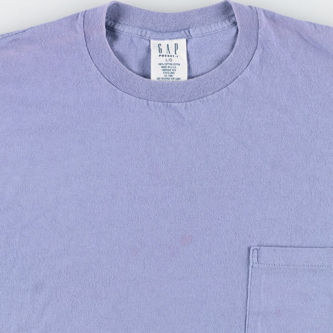 GAP(ギャップ)の古着 90年代 ギャップ GAP オールドギャップ 無地ポケットTシャツ USA製 メンズL ヴィンテージ /eaa431063 メンズのトップス(Tシャツ/カットソー(半袖/袖なし))の商品写真