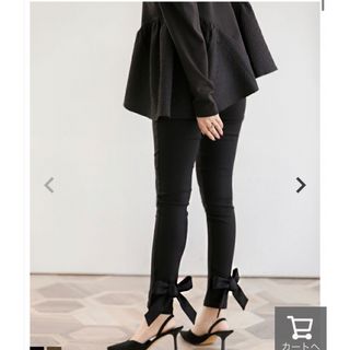 fitmore バックリボンストレッチパンツ