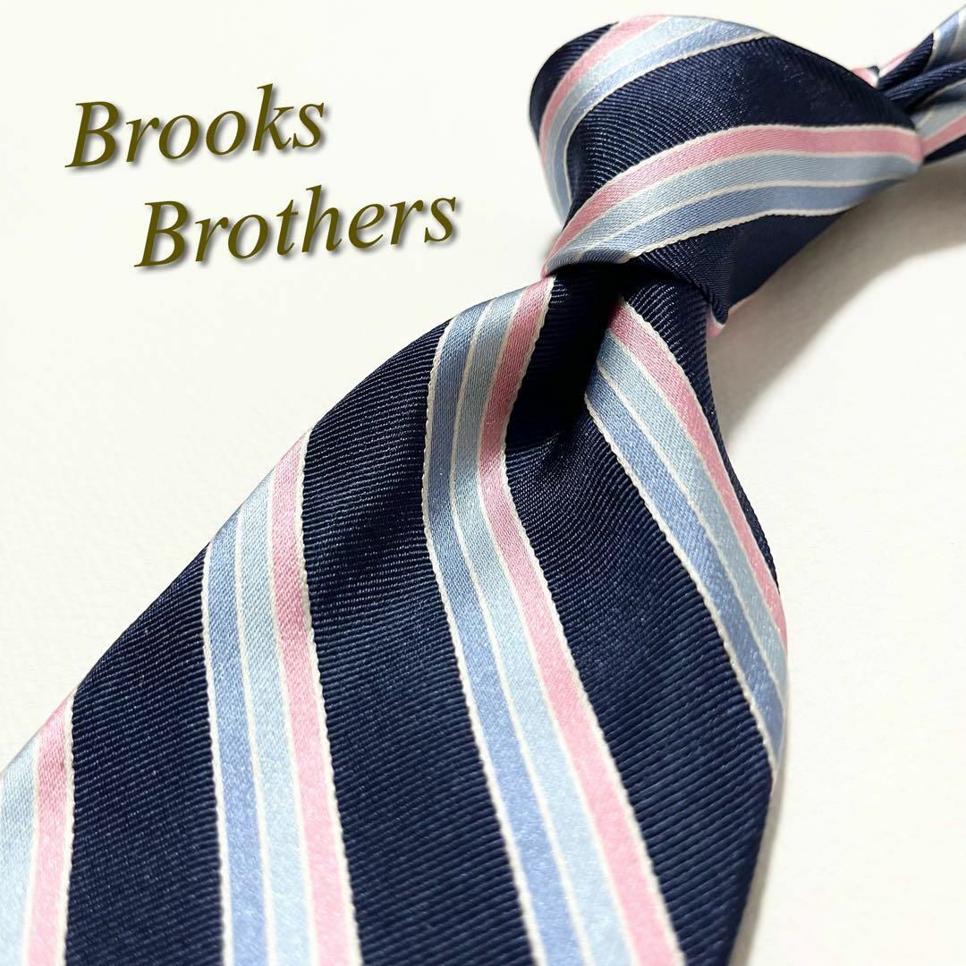 Brooks Brothers(ブルックスブラザース)の【美品】ブルックスブラザーズ ネクタイ リバースストライプ柄 シルク アメリカ製 メンズのファッション小物(ネクタイ)の商品写真