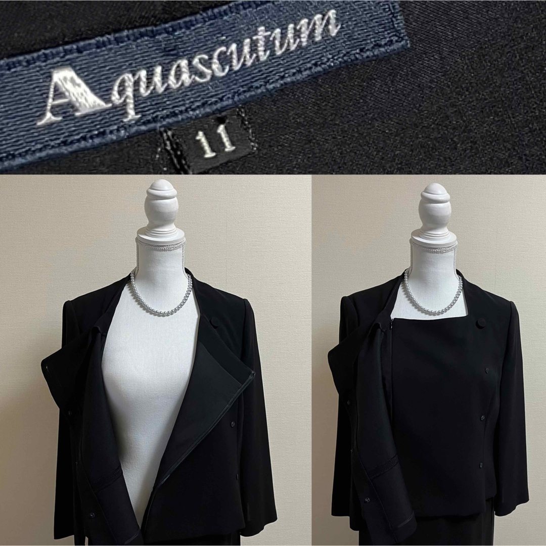 AQUA SCUTUM(アクアスキュータム)のアクアスキュータム　高級　礼服　喪服　ブラックフォーマル　ワンピース  11 黒 レディースのワンピース(ロングワンピース/マキシワンピース)の商品写真