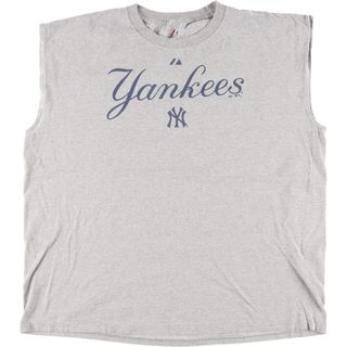 古着 MAJESTIC MLB NEW YORK YANKEES ニューヨークヤンキース ノースリーブTシャツ メンズXXL /eaa436653(Tシャツ/カットソー(半袖/袖なし))