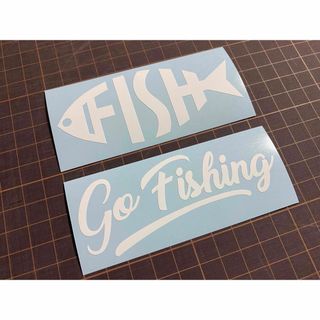 2枚セット FISH&Go Fishingカッティングステッカー カラー変更可能(その他)