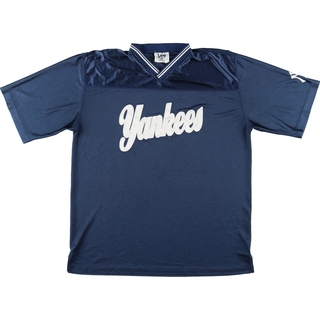 リー(Lee)の古着 リー Lee MLB NEW YORK YANKEES ニューヨークヤンキース メッシュ Vネック ベースボールTシャツ メンズXL /eaa445668(Tシャツ/カットソー(半袖/袖なし))