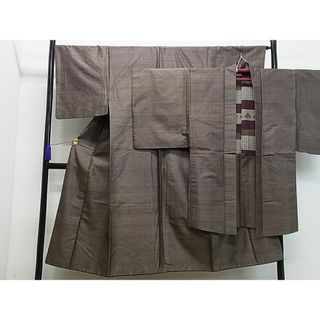 平和屋1■男性　本場大島紬　アンサンブル　絣文様　逸品　CAAA8430gh(着物)