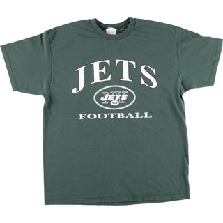 チャンピオン(Champion)の古着 チャンピオン Champion NFL NEW YORK JETS ニューヨークジェッツ スポーツTシャツ メンズXL /eaa441731(Tシャツ/カットソー(半袖/袖なし))