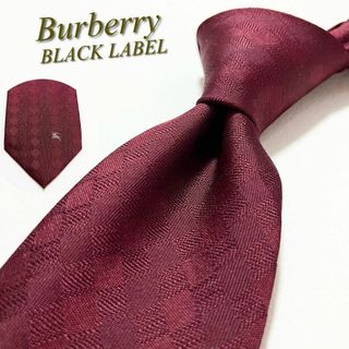 BURBERRY BLACK LABEL - 【美品】バーバリーブラックレーベル ネクタイ シャドーチェック柄 剣先ホースロゴ