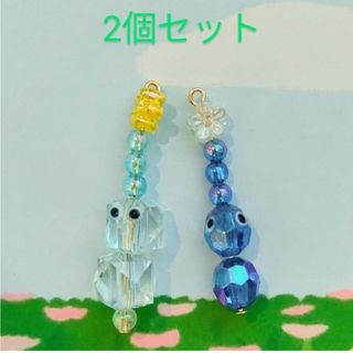 ハンドメイド　ピクミン風ビーズチャーム