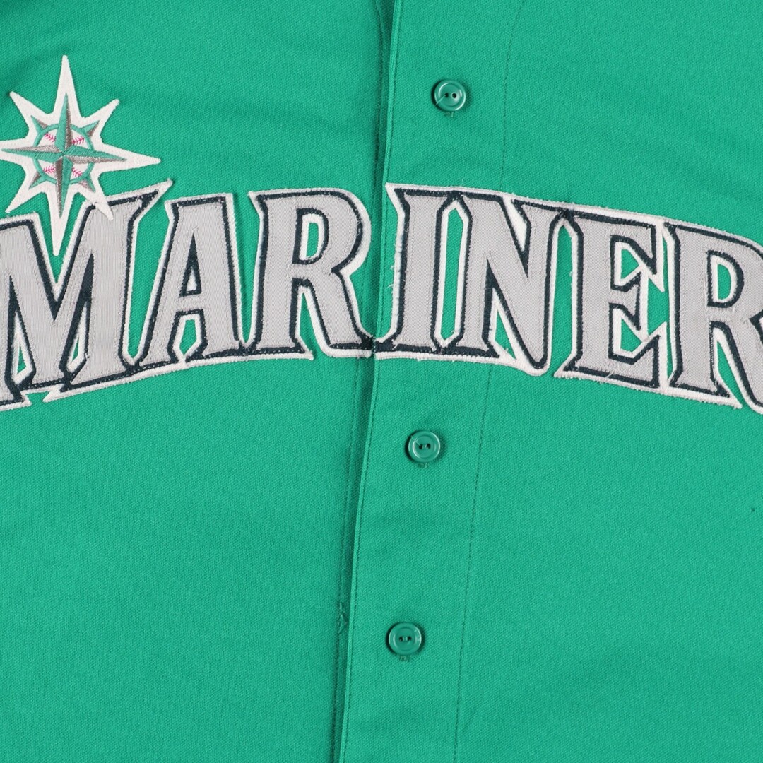 古着 MAJESTIC MLB SEATTLE MARINERS シアトルマリナーズ ゲームシャツ ベースボールシャツ USA製 メンズL /eaa445653 メンズのトップス(Tシャツ/カットソー(半袖/袖なし))の商品写真