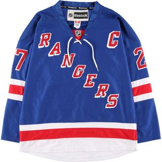 リーボック(Reebok)の古着 リーボック Reebok NHL NEW YORK RANGERS ニューヨークレンジャーズ ゲームシャツ ホッケーシャツ カナダ製 メンズXXL /eaa445654(Tシャツ/カットソー(半袖/袖なし))