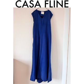 カーサフライン(CASA FLINE)の最終値下げ【CASA FLINE】ノースリーブサテンルーズドレス　ワンピース(ロングワンピース/マキシワンピース)