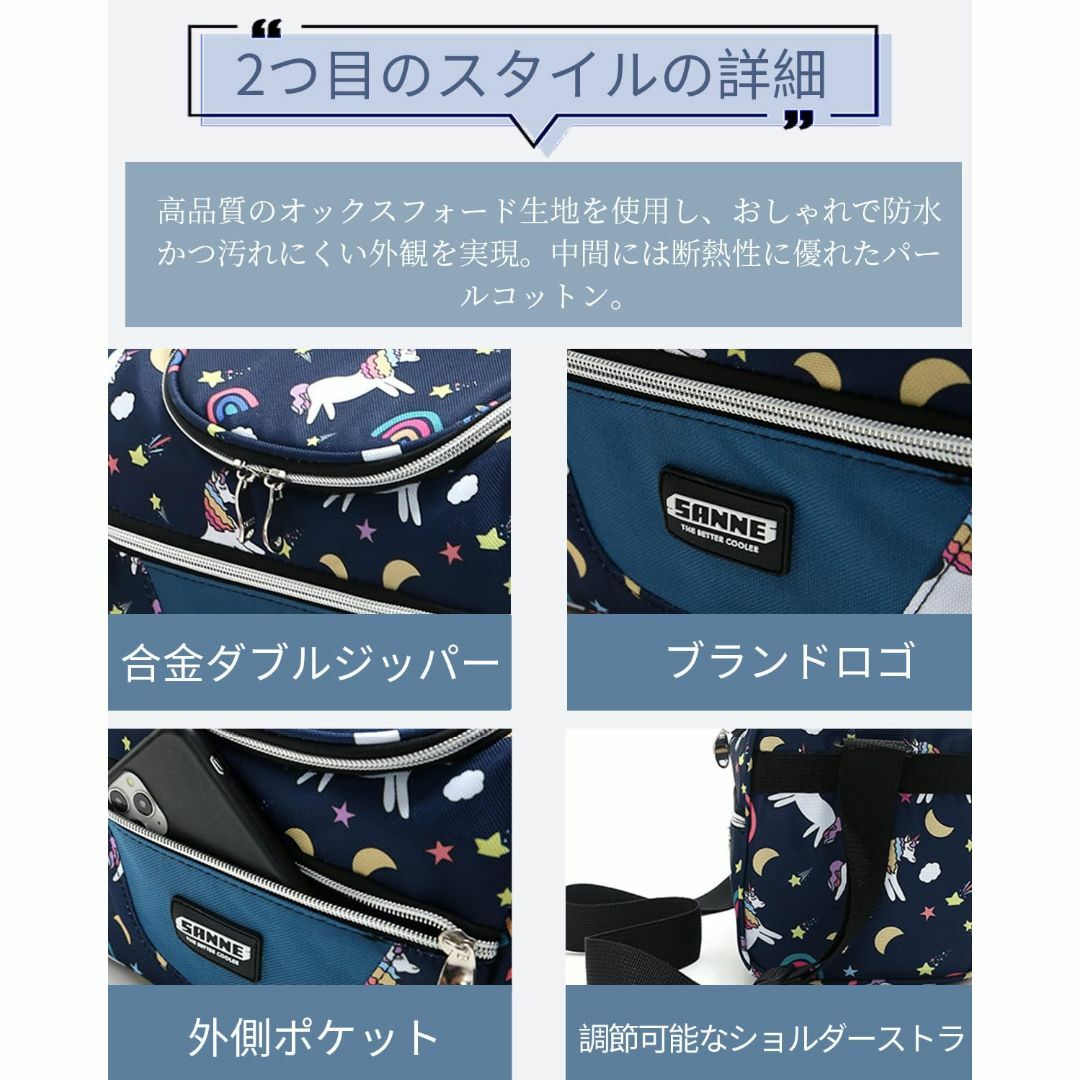 【色: ネイビー】お弁当入れ 男の子 女の子 子供用 ランチバッグ 7L 7.5 インテリア/住まい/日用品のキッチン/食器(弁当用品)の商品写真