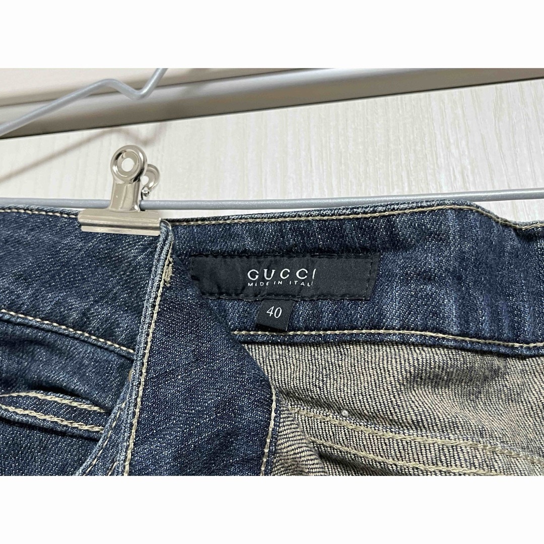 Gucci(グッチ)のGUCCI グッチ コットン デニム パンツ 40 166643 レディースのパンツ(デニム/ジーンズ)の商品写真