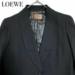 ロエベ(LOEWE)のロエベ ウール エラスタン ジャケット 上着 洋服 レディース ブラック(テーラードジャケット)