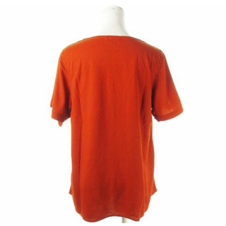 ドレスキップ　リボン　とろみブラウス　半袖　オレンジ　ワールド　半袖Tシャツ