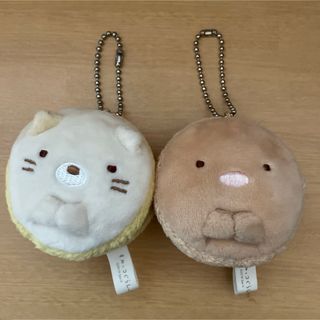 サンエックス(サンエックス)のすみっコぐらし もちもちマカロンマスコットキーチェーン　 ねこ　とんかつ  (キャラクターグッズ)