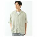 【BEIGE】【M】BEAMS HEART / ステッチ オープンカラー ビッグシャツ