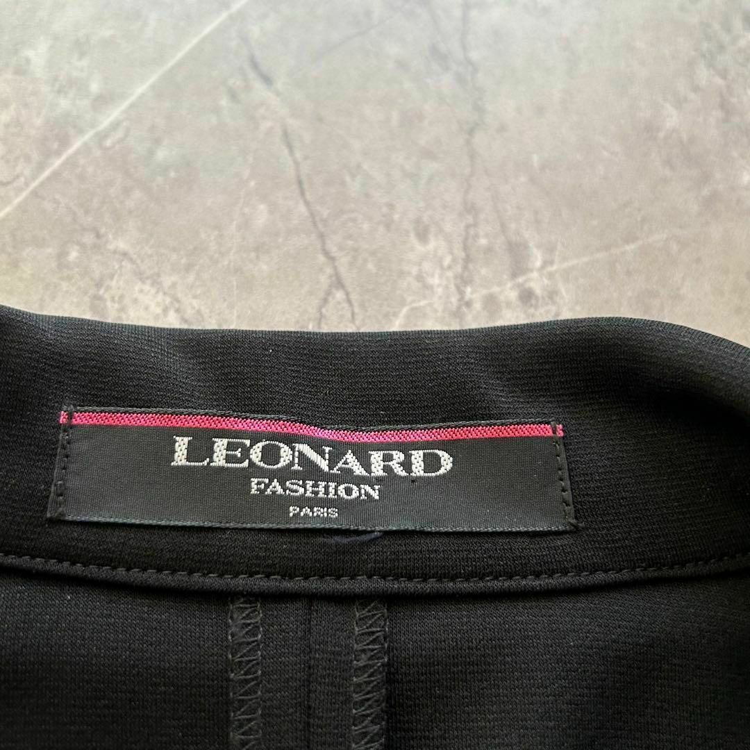 LEONARD(レオナール)のレオナール カンカン素材 テーラードジャケット 薄手 Mサイズ ブラック レディースのジャケット/アウター(テーラードジャケット)の商品写真