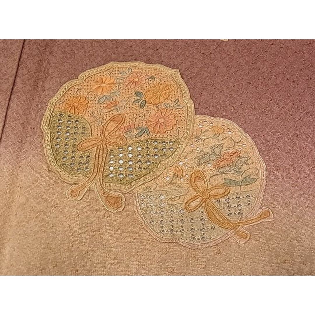 平和屋1■訪問着　総刺繍　スワトウ刺繍　蘇州刺繍　鏡裏花文　暈し染め　反端付き　逸品　CAAC3440hy レディースの水着/浴衣(着物)の商品写真