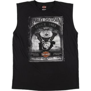 ハーレーダビッドソン(Harley Davidson)の古着 ビッグサイズ ハーレーダビッドソン Harley-Davidson 鷲柄 イーグル柄 ノースリーブ モーターサイクル バイクTシャツ メンズXXXL /eaa441154(Tシャツ/カットソー(半袖/袖なし))