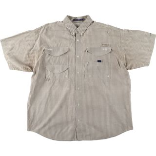 コロンビア(Columbia)の古着 コロンビア Columbia PFG OMNI-SHADE ギンガムチェック ボタンダウン 半袖 フィッシングシャツ メンズXL /eaa441228(シャツ)