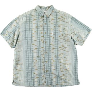 コロンビア(Columbia)の古着 コロンビア Columbia PFG 総柄 魚柄 ボタンダウン 半袖 フィッシングシャツ メンズXL /eaa441233(シャツ)