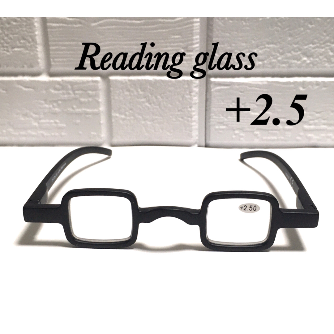 老眼鏡  スクエア 鼻掛けメガネ ブラック  2.5 メンズのファッション小物(サングラス/メガネ)の商品写真