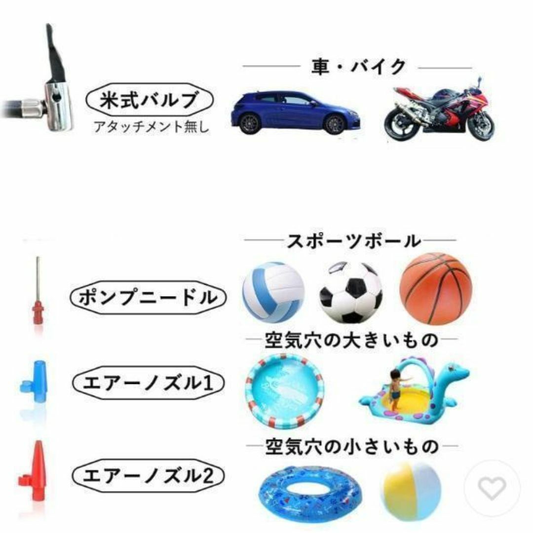 電動　空気入れ　自動　電動ポンプ　コンプレッサー　USB充電　車　自転車　プール 自動車/バイクの自動車(その他)の商品写真