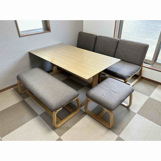 ムジルシリョウヒン(MUJI (無印良品))の無印良品　リビングでもダイニングでも使えるテーブル　セット(ダイニングテーブル)