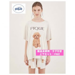 ジェラートピケ(gelato pique)の【新品♡タグ付】ジェラートピケ♡ルームウェア♡半袖上下セット♡トイプー（CLM）(ルームウェア)