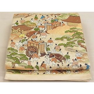 平和屋1◎六通柄袋帯　平安人物文　金糸　逸品　CAAC8435ca(帯)