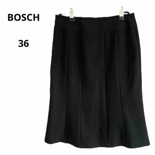 ボッシュ(BOSCH)の美品 BOSCH ボッシュ スカート 日本製 ブラック 36(ひざ丈スカート)