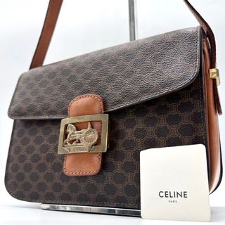 セリーヌ(celine)の✨美品✨セリーヌ ショルダーバッグ マカダム 馬車金具 ゴールド PVC レザー(ショルダーバッグ)