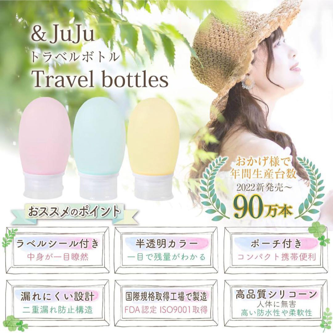 ✨️新品未使用✨️ トラベルボトル 詰め替え用容器 60ml 3個 コスメ/美容のメイク道具/ケアグッズ(ボトル・ケース・携帯小物)の商品写真