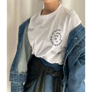 アメリヴィンテージ(Ameri VINTAGE)の新品タグ付★アメリ MESSAGE PRINT LS TEE ホワイト(Tシャツ(長袖/七分))