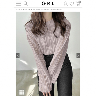 グレイル(GRL)の【公式予約品】ウェーブシアーカットトップス[dk1068] GRL ピンク 春(シャツ/ブラウス(長袖/七分))