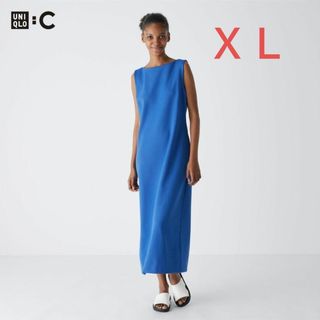 ユニクロ(UNIQLO)のUNIQLO：C クレープジャージーワンピース（ノースリーブ）+　65BLUE(ロングワンピース/マキシワンピース)