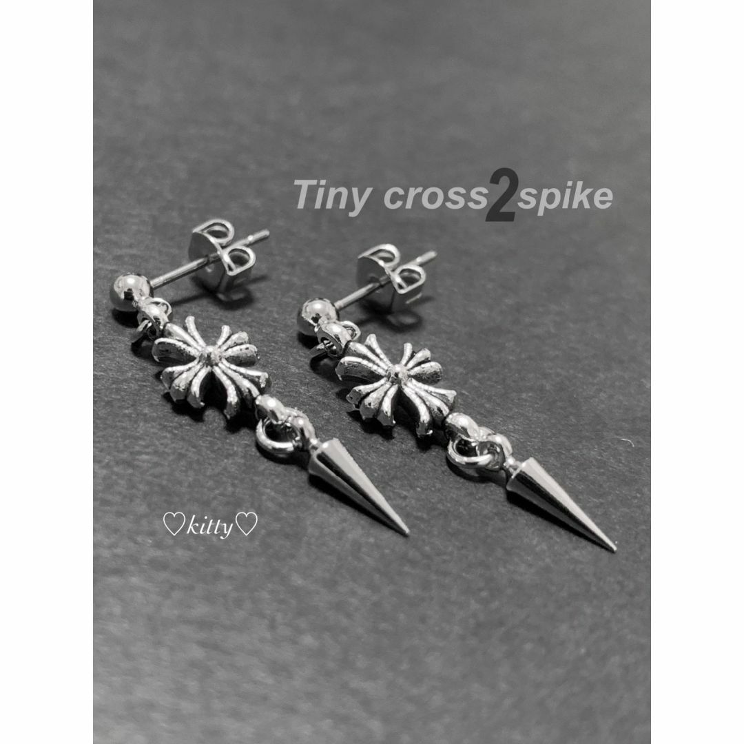 【タイニー クロス＆ミニスパイクピアス】クロムハーツ好きに♪ メンズのアクセサリー(ピアス(両耳用))の商品写真