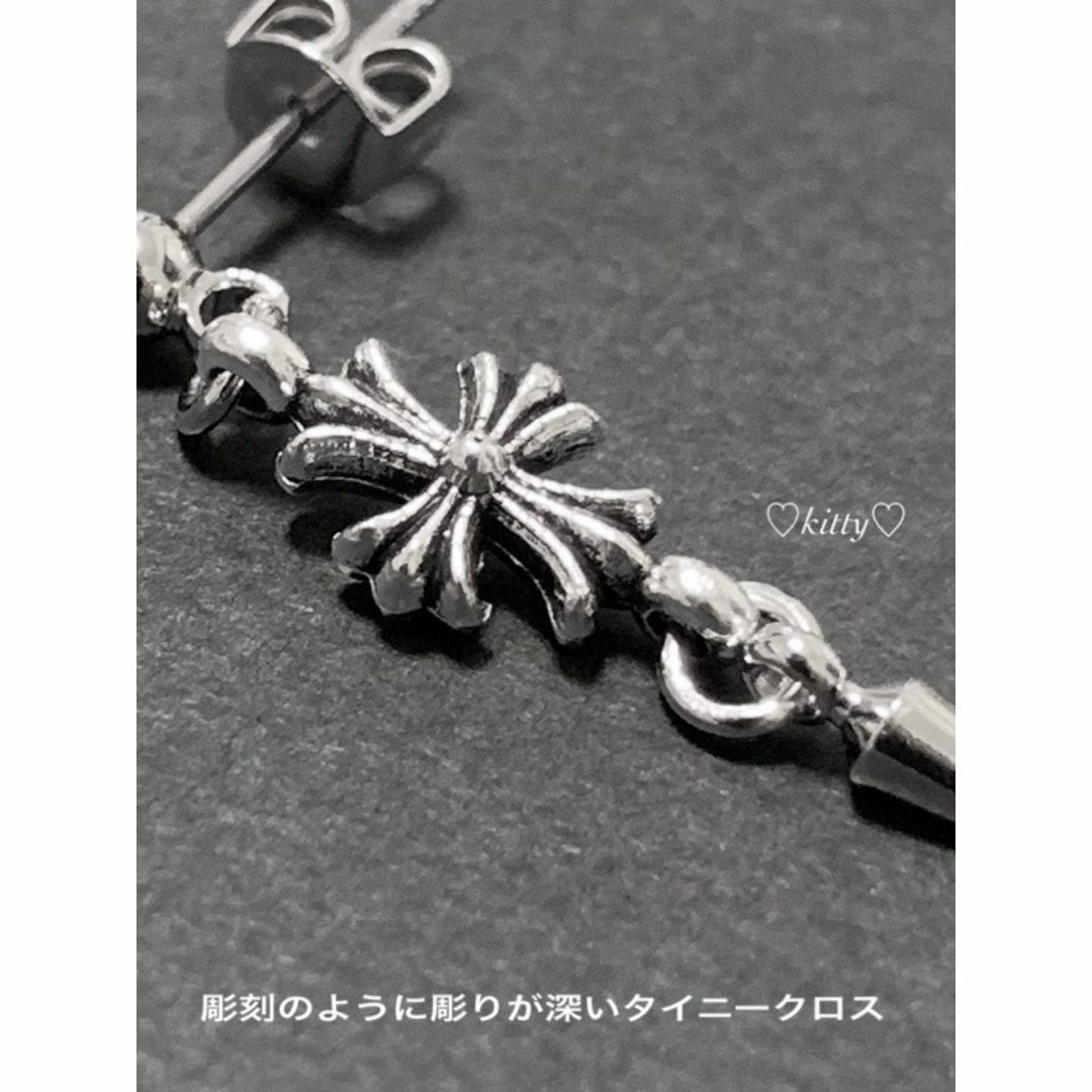 【タイニー クロス＆ミニスパイクピアス】クロムハーツ好きに♪ メンズのアクセサリー(ピアス(両耳用))の商品写真