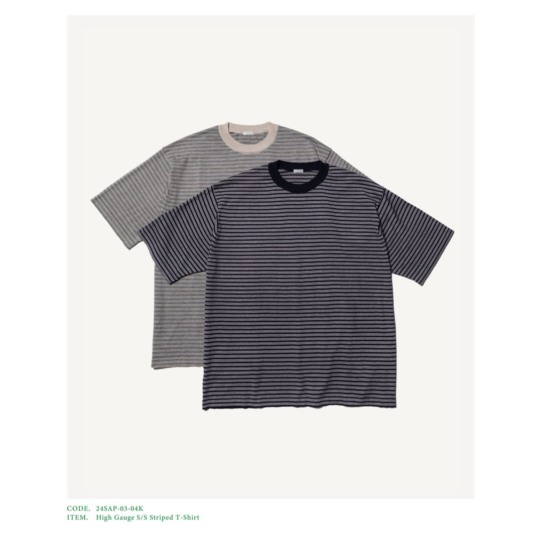 AURALEE(オーラリー)のA.PRESSEアプレッセ 24SS High GaugeボーダーニットTシャツ メンズのトップス(Tシャツ/カットソー(半袖/袖なし))の商品写真