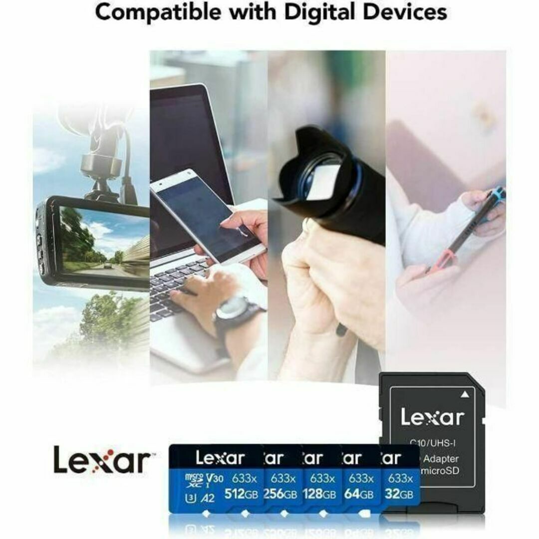 C051 特価 Lexar 128GB microSDカード BLUEシリーズ スマホ/家電/カメラのPC/タブレット(PC周辺機器)の商品写真